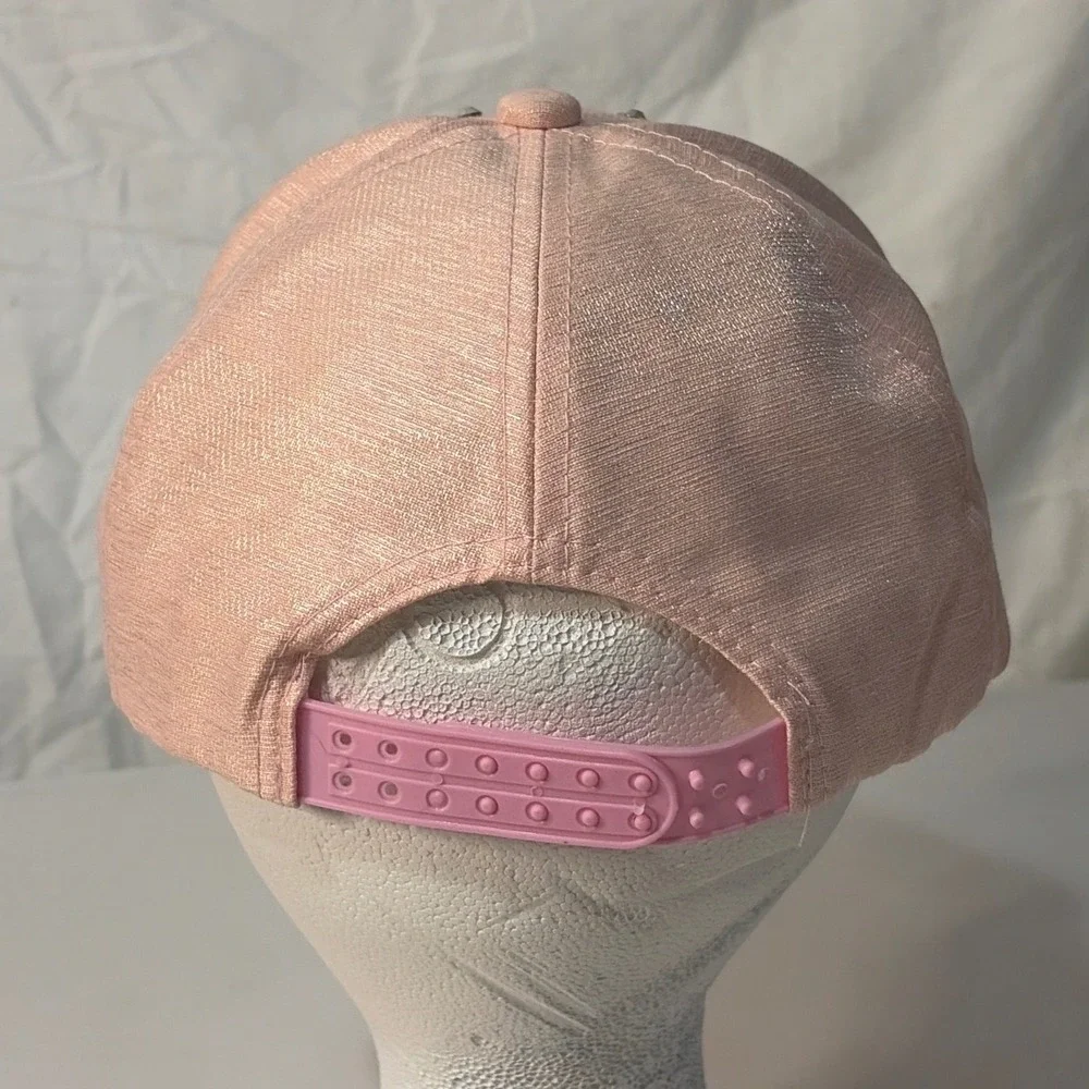 Pink Shimmer Rhinestone Star Baseball Cap Crystal Studded Snapback Hat